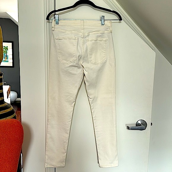 NWT! Banana Republic Mid Rise Skinny Ankle Off-White Jeans - Picture 5 of 8
